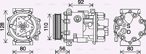 Ava Quality Cooling PEK415 - Компресор, кондиціонер autocars.com.ua