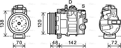 Ava Quality Cooling PRAK064 - Компресор, кондиціонер autocars.com.ua