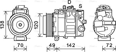 Ava Quality Cooling PRK090 - Компресор, кондиціонер autocars.com.ua