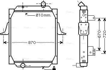 Ava Quality Cooling RE 2067 - Радіатор, охолодження двигуна autocars.com.ua