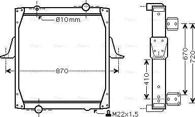 Ava Quality Cooling RE 2068 - Радіатор, охолодження двигуна autocars.com.ua