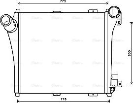 Ava Quality Cooling RE4097 - Интеркулер, теплообменник турбины avtokuzovplus.com.ua