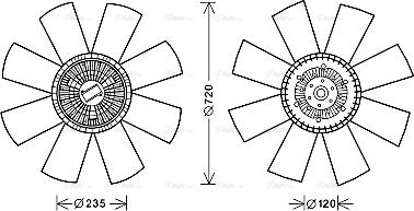 Ava Quality Cooling REF113 - Зчеплення, вентилятор радіатора autocars.com.ua