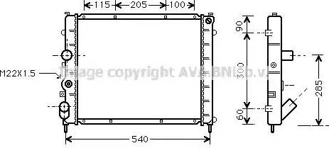 Ava Quality Cooling RT 2215 - Радіатор, охолодження двигуна autocars.com.ua