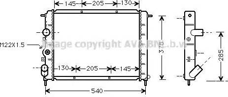 Ava Quality Cooling RTA2258 - Радиатор, охлаждение двигателя avtokuzovplus.com.ua