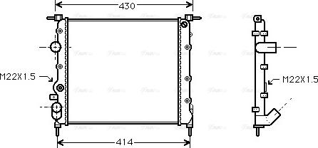 Ava Quality Cooling RT 2260 - Радіатор, охолодження двигуна autocars.com.ua