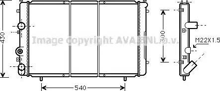 Ava Quality Cooling RT 2274 - Радіатор, охолодження двигуна autocars.com.ua