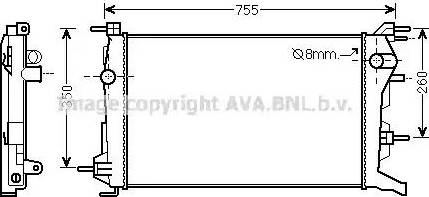 Ava Quality Cooling RT 2460 - Радіатор, охолодження двигуна autocars.com.ua