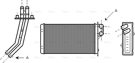 Ava Quality Cooling RT 6170 - Теплообмінник, опалення салону autocars.com.ua