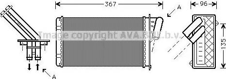 Ava Quality Cooling RT6203 - Теплообмінник, опалення салону autocars.com.ua