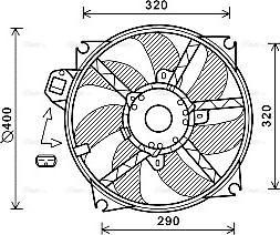 Ava Quality Cooling RT7563 - Вентилятор радіатора RENAULT MEGANE-SCENIC 2009- вир-во AVA autocars.com.ua