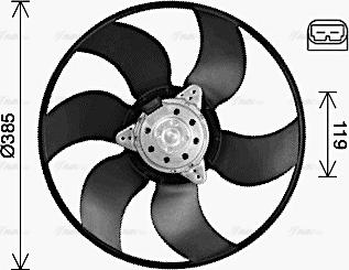 AVA RT7674 - Вентилятор, охолодження двигуна autocars.com.ua