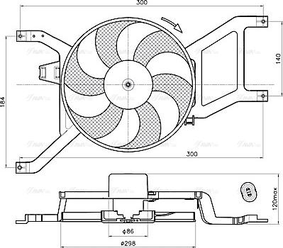 Ava Quality Cooling RT7685 - Вентилятор, охолодження двигуна autocars.com.ua
