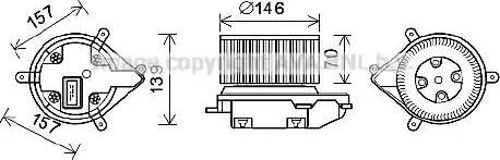 Ava Quality Cooling RT8597 - Електродвигун, вентиляція салону autocars.com.ua