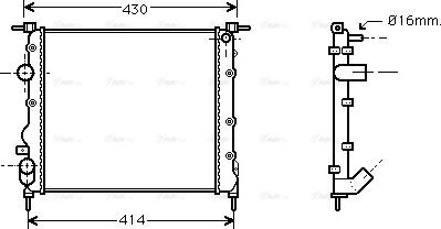 Ava Quality Cooling RTA2261 - Радіатор, охолодження двигуна autocars.com.ua