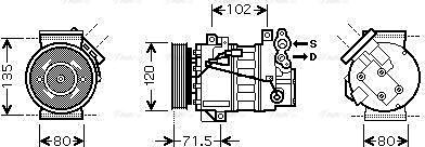 Ava Quality Cooling RTAK393 - Компресор, кондиціонер autocars.com.ua