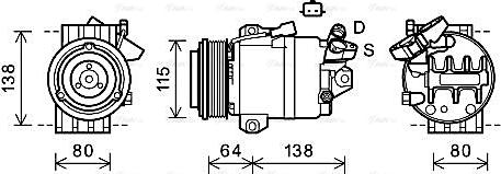 Ava Quality Cooling RTAK565 - Компресор, кондиціонер autocars.com.ua