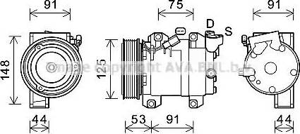 Ava Quality Cooling RTK627 - Компресор, кондиціонер autocars.com.ua