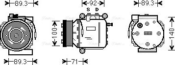 Ava Quality Cooling SB K053 - Компресор, кондиціонер autocars.com.ua