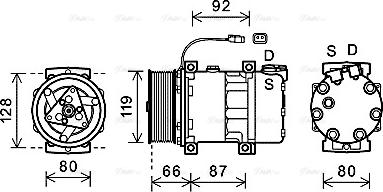 Ava Quality Cooling SCAK040 - Компрессор кондиционера avtokuzovplus.com.ua