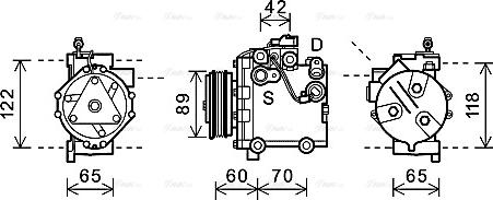 Ava Quality Cooling SZAK125 - Компресор, кондиціонер autocars.com.ua