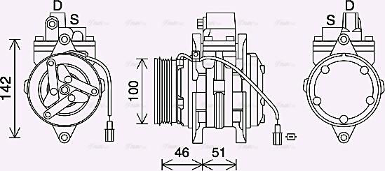 AVA SZK152 - Компресор, кондиціонер autocars.com.ua
