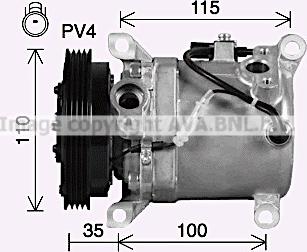 Ava Quality Cooling SZK164 - Компресор, кондиціонер autocars.com.ua