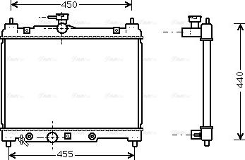 Ava Quality Cooling TO 2287 - Радіатор, охолодження двигуна autocars.com.ua