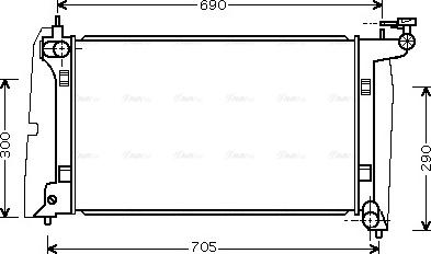 Ava Quality Cooling TO 2302 - Радіатор, охолодження двигуна autocars.com.ua