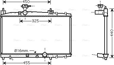 Ava Quality Cooling TO 2317 - Радіатор, охолодження двигуна autocars.com.ua