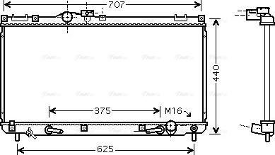 Ava Quality Cooling TO 2322 - Радіатор, охолодження двигуна autocars.com.ua