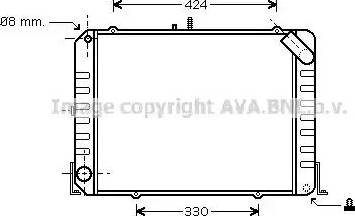 Ava Quality Cooling TO 2424 - Радіатор, охолодження двигуна autocars.com.ua