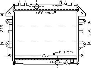 Ava Quality Cooling TO 2432 - Радіатор, охолодження двигуна autocars.com.ua