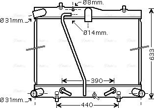 Ava Quality Cooling TO 2434 - Радіатор, охолодження двигуна autocars.com.ua