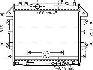 Ava Quality Cooling TO 2496 - Радіатор, охолодження двигуна autocars.com.ua