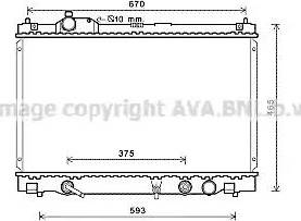 AVA TO2676 - Радіатор, охолодження двигуна autocars.com.ua