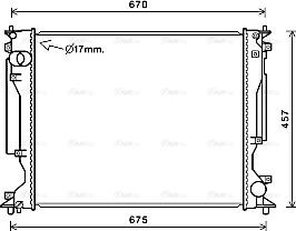 AVA TO2717 - Радіатор, охолодження двигуна autocars.com.ua