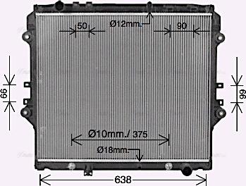 Ava Quality Cooling TO2757 - Радіатор, охолодження двигуна autocars.com.ua