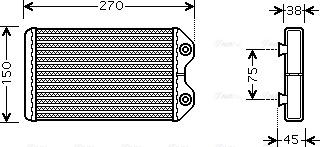 Ava Quality Cooling TO 6369 - Теплообмінник, опалення салону autocars.com.ua