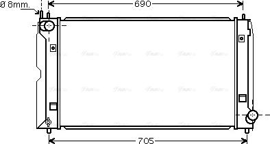 Ava Quality Cooling TOA2403 - Радіатор, охолодження двигуна autocars.com.ua