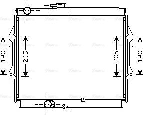 Ava Quality Cooling TOA2492 - Радиатор, охлаждение двигателя avtokuzovplus.com.ua