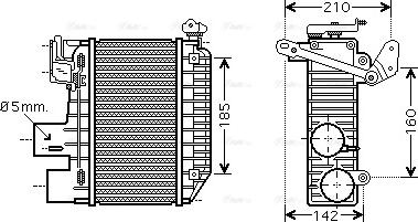 Ava Quality Cooling TOA4365 - Интеркулер, теплообменник турбины avtokuzovplus.com.ua