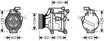 Ava Quality Cooling TOAK446 - Компрессор кондиционера avtokuzovplus.com.ua