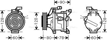 Ava Quality Cooling TOAK447 - Компресор, кондиціонер autocars.com.ua