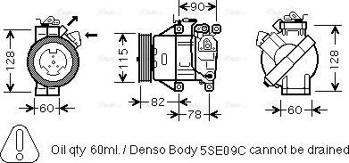 Ava Quality Cooling TOAK479 - Компресор, кондиціонер autocars.com.ua