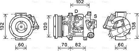 Ava Quality Cooling TOAK721 - Компрессор кондиционера avtokuzovplus.com.ua