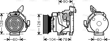 Ava Quality Cooling TO K437 - Компресор, кондиціонер autocars.com.ua