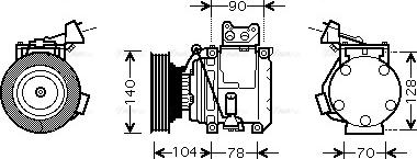 Ava Quality Cooling TO K438 - Компресор, кондиціонер autocars.com.ua