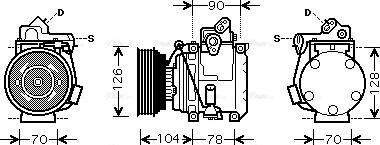 Ava Quality Cooling TO K441 - Компресор, кондиціонер autocars.com.ua