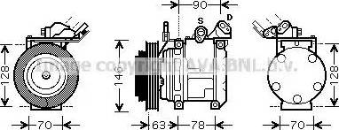 Ava Quality Cooling TO K442 - Компресор, кондиціонер autocars.com.ua